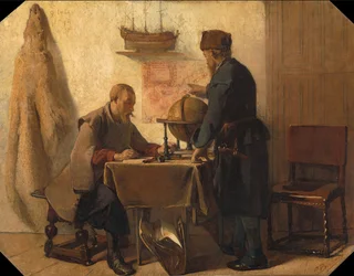 Heemskerck et Barends, planifiant leur deuxième expédition vers le Nord